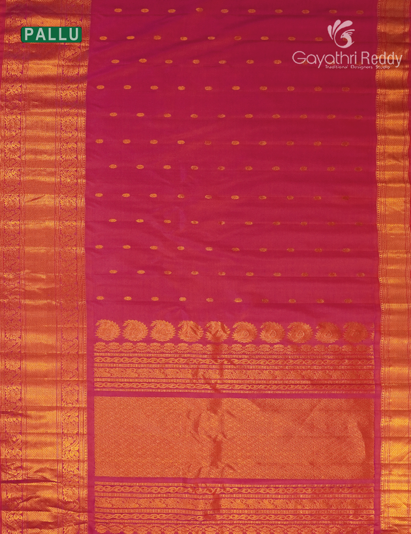 Pure Gadwal Silk Saree in Rani Pink