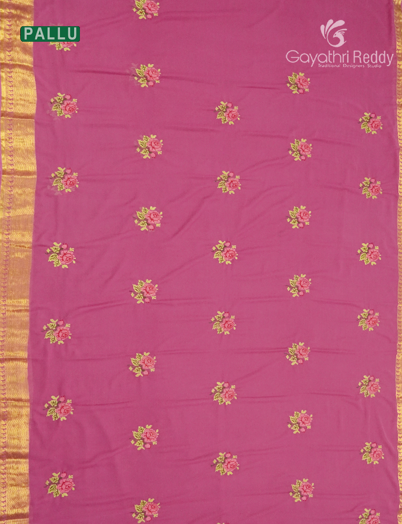 Chiffon Saree in Dusty Pink