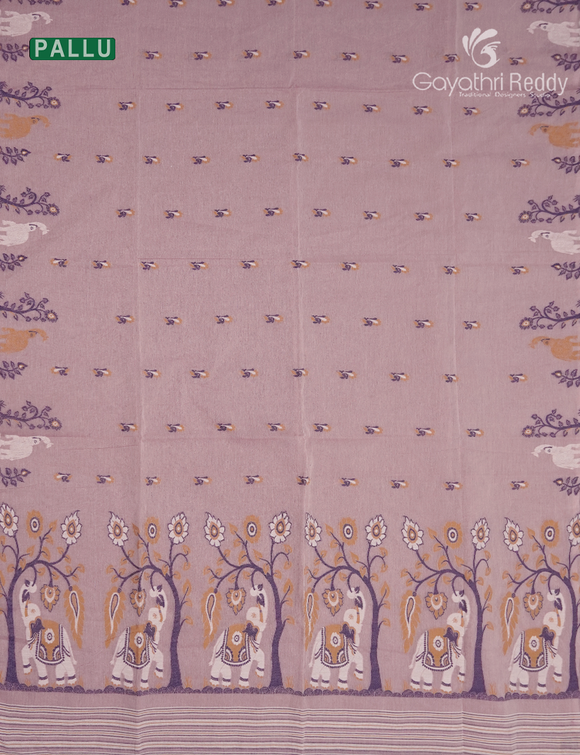 Jamdani Cotton Saree in Onion Peach