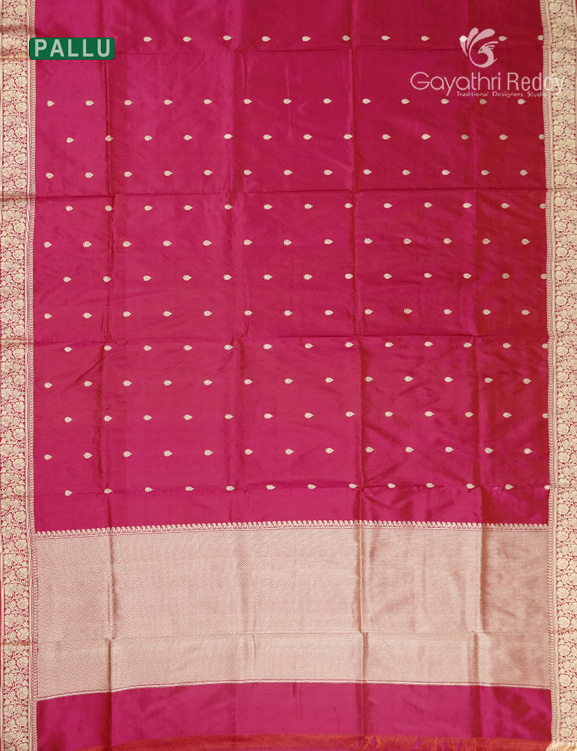 Pure Valkalam Silk Saree in Rani Pink