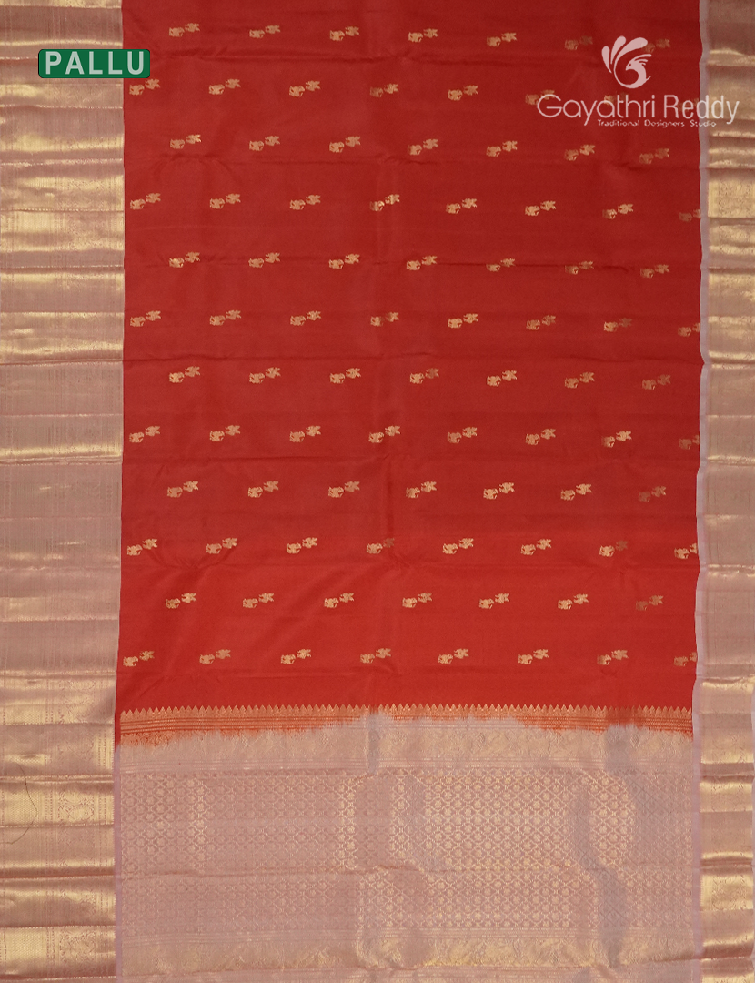 Pure Kanchipuram Silk Saree in Red and Pastel Pink (Broad Borders )