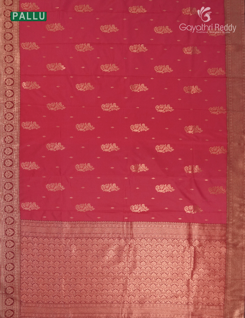 Semi Kanchipuram Art Silk Saree in Rani Pink