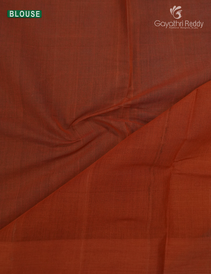 Pure Kanchi Cotton Saree in Beige and Red