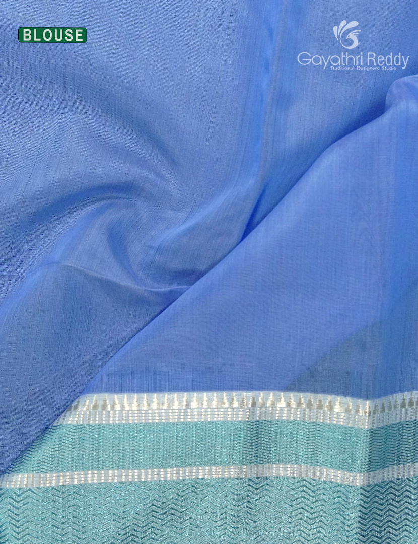 Pure Chanderi Sico Tissue Saree in Cloud Blue