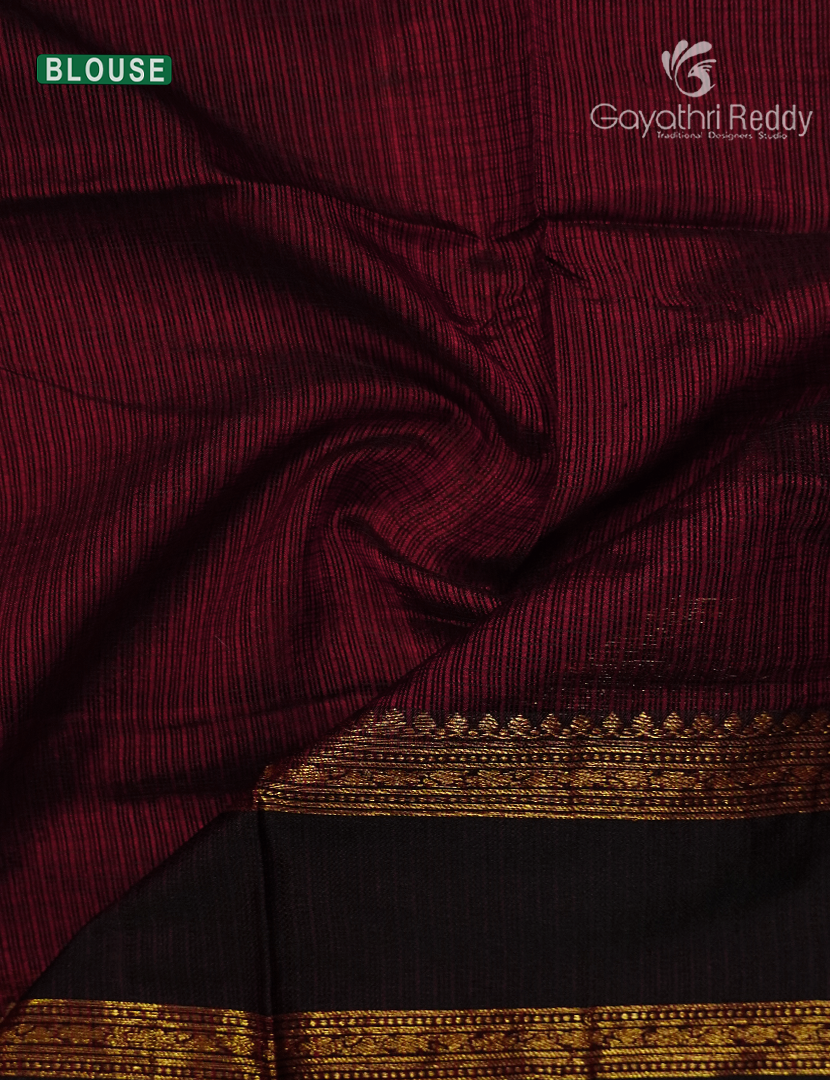 Pure Silk Kota Saree in Maroon and Brown