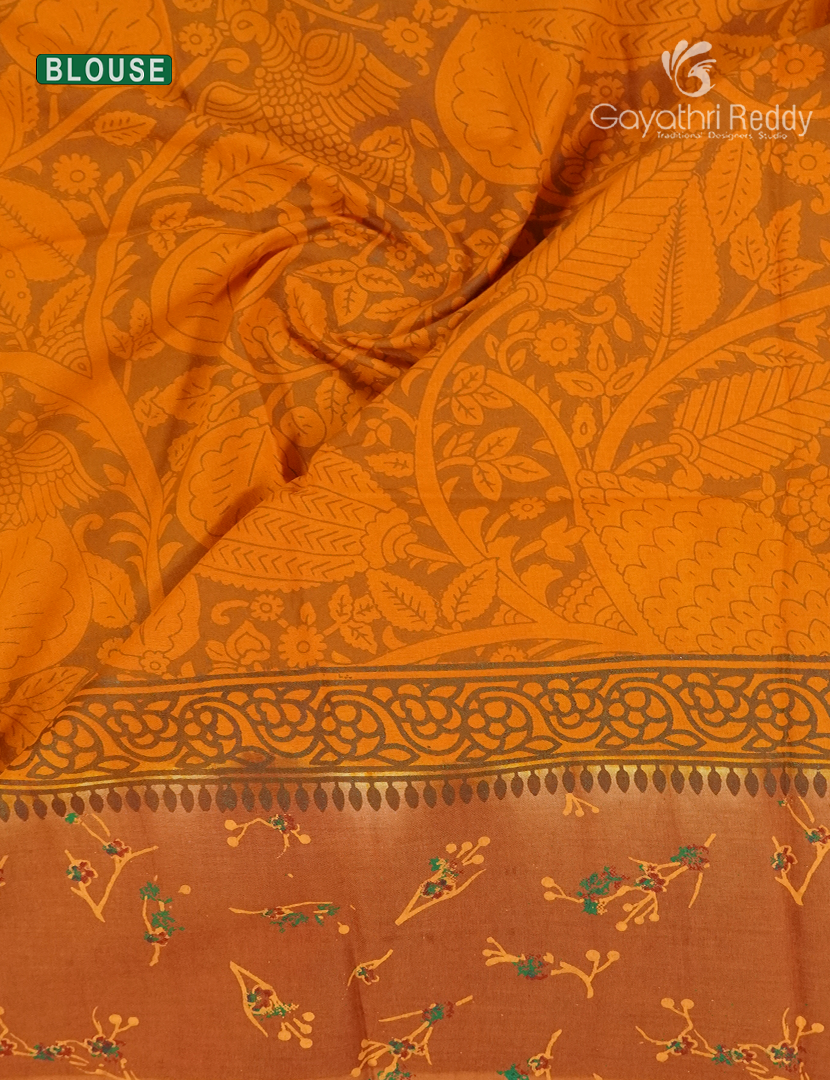 Pure Mul Mul Cotton Saree in Deep Mustard and Turmeric
