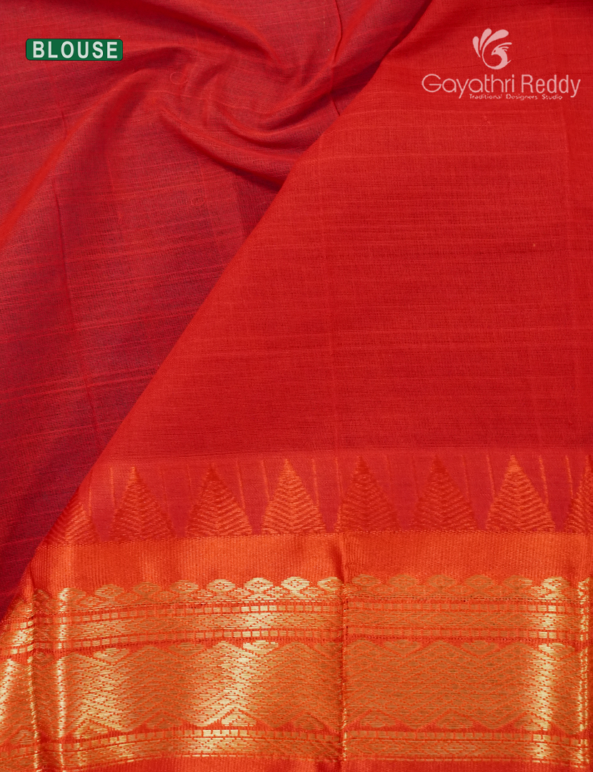 Pure Gadwal Cotton Saree in Yellow and Red