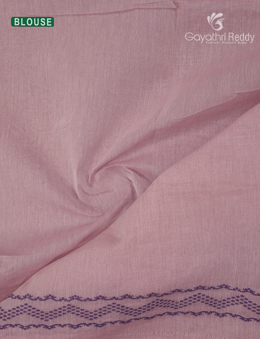 Jamdani Cotton Saree in Onion Peach