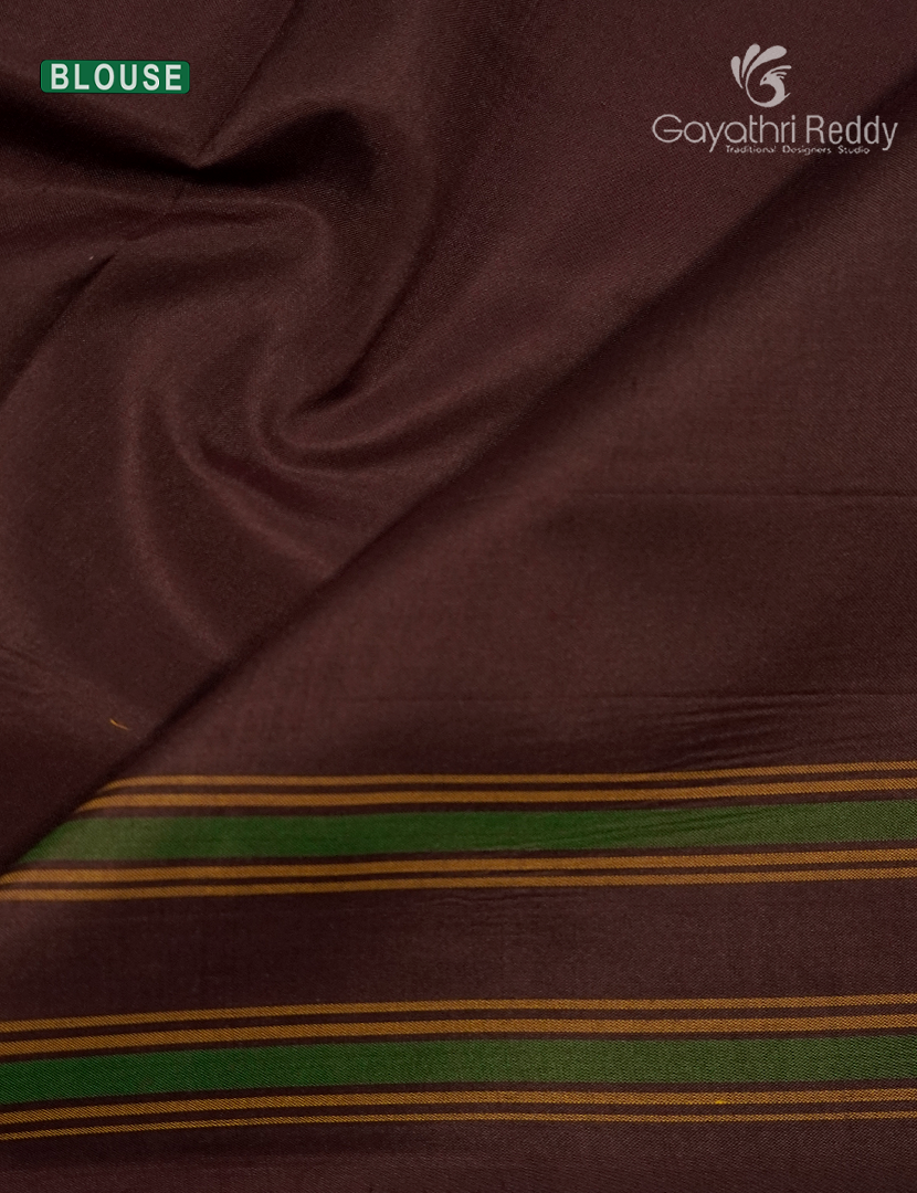 Pure Ikat Silk Saree in Brown