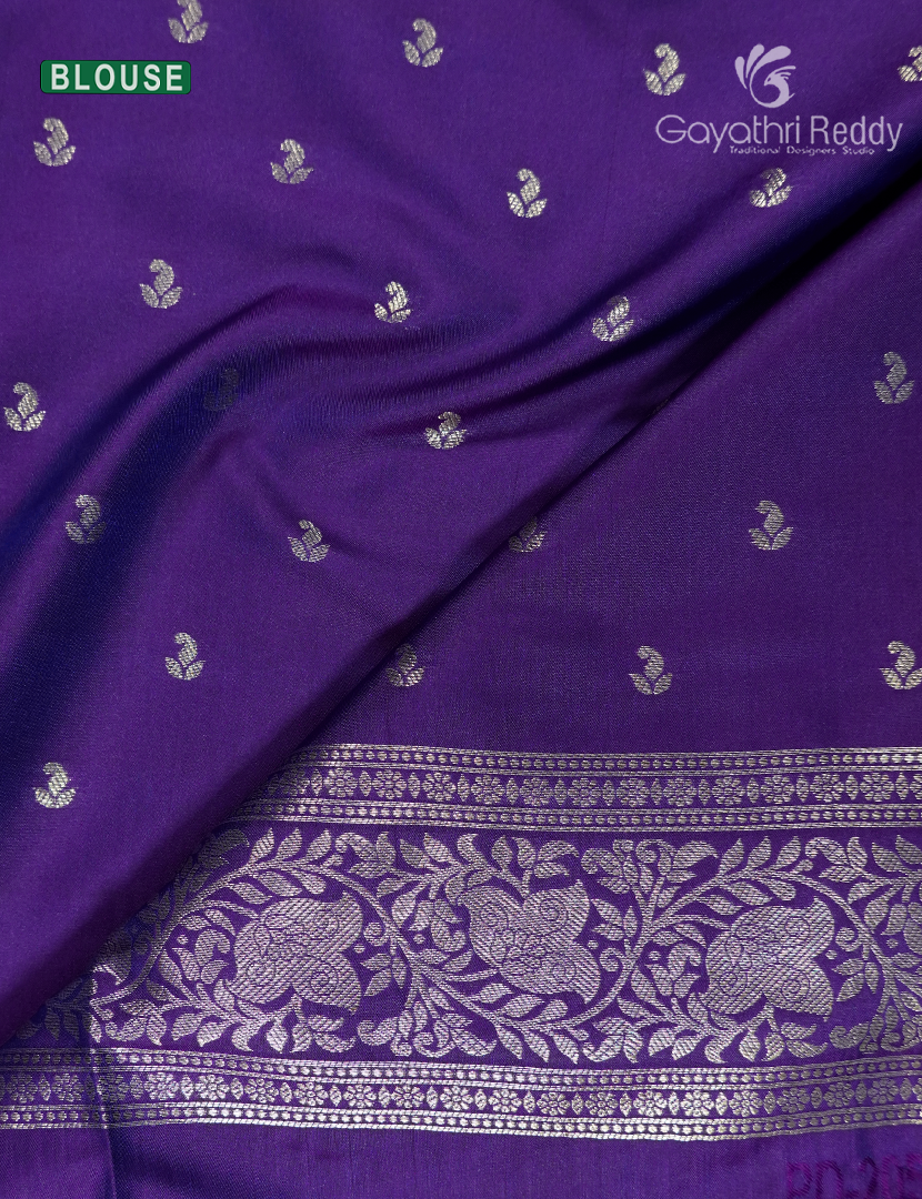 Semi Kanchipuram Art Silk Saree in Purple