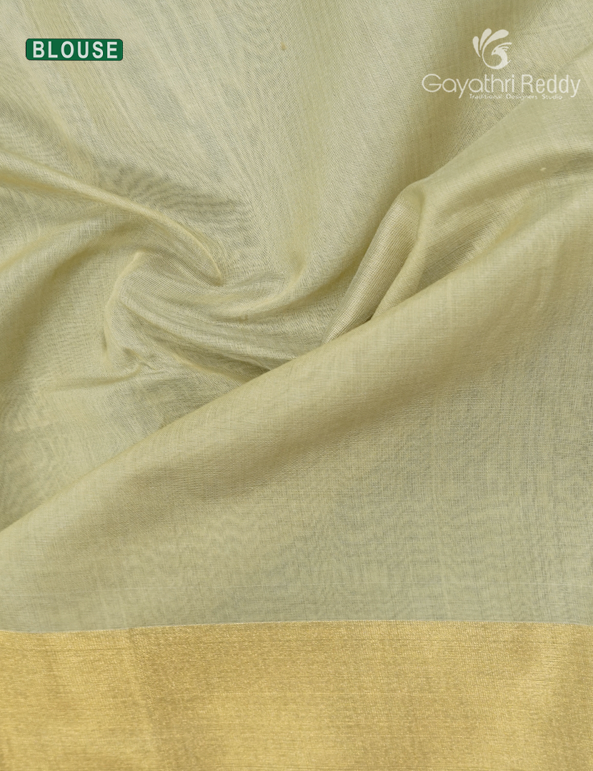 Pure Chanderi Sico Saree in Pista Green