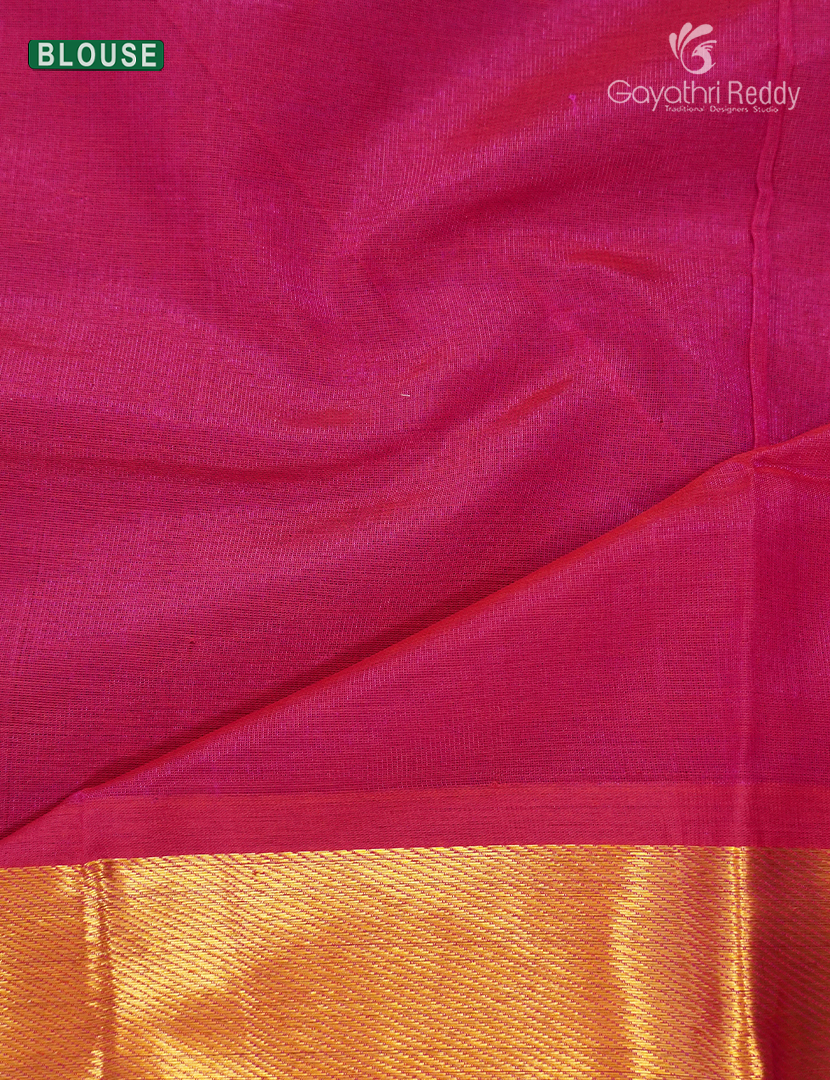 Pure Arani Sico Saree in Deep Blue and Lotus Pink