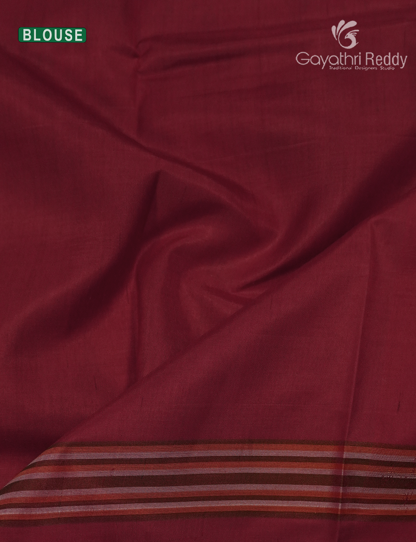 Pure Ikat Silk Saree in Rust Red