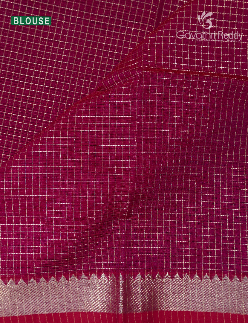 Pure Mangalagiri Langa Voni Set in Mehendi Green and Magenta