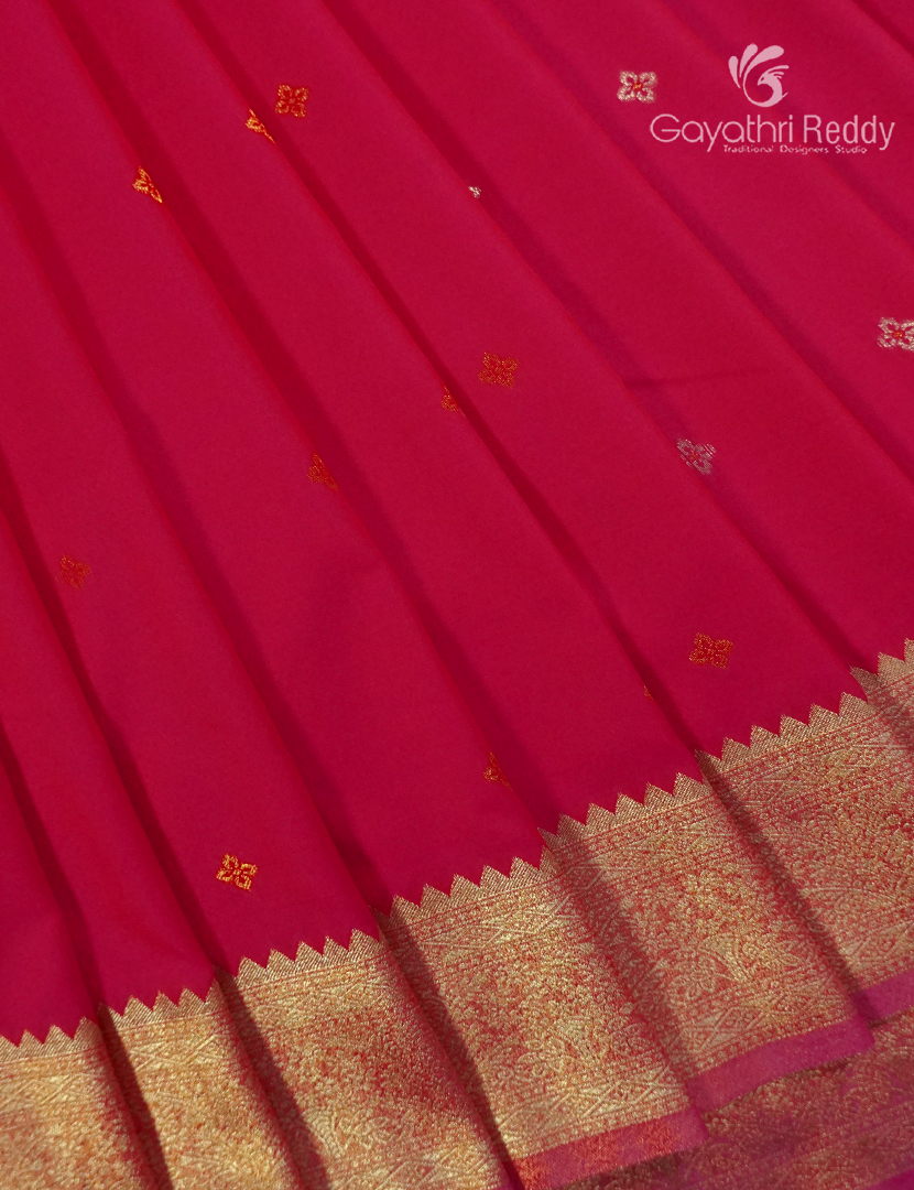 Semi Kanchipuram Art Silk Saree in Deep Fuchsia Pink