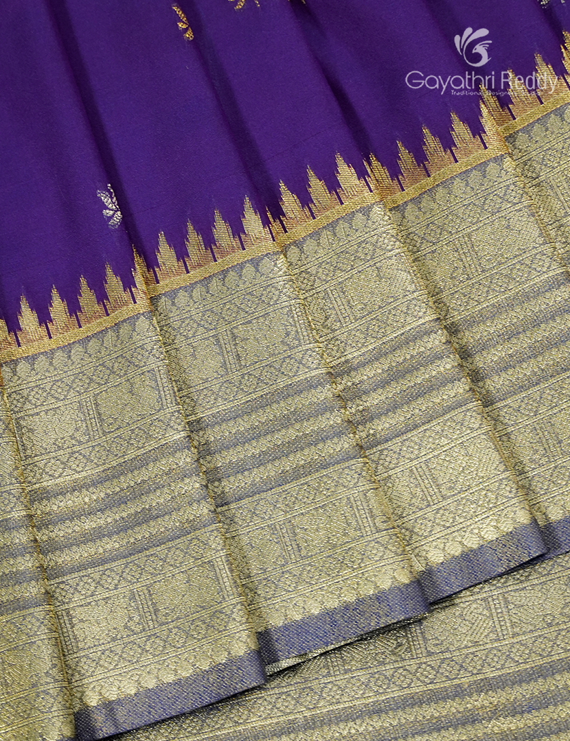 Semi Kanchipuram Art Silk Saree in Purple