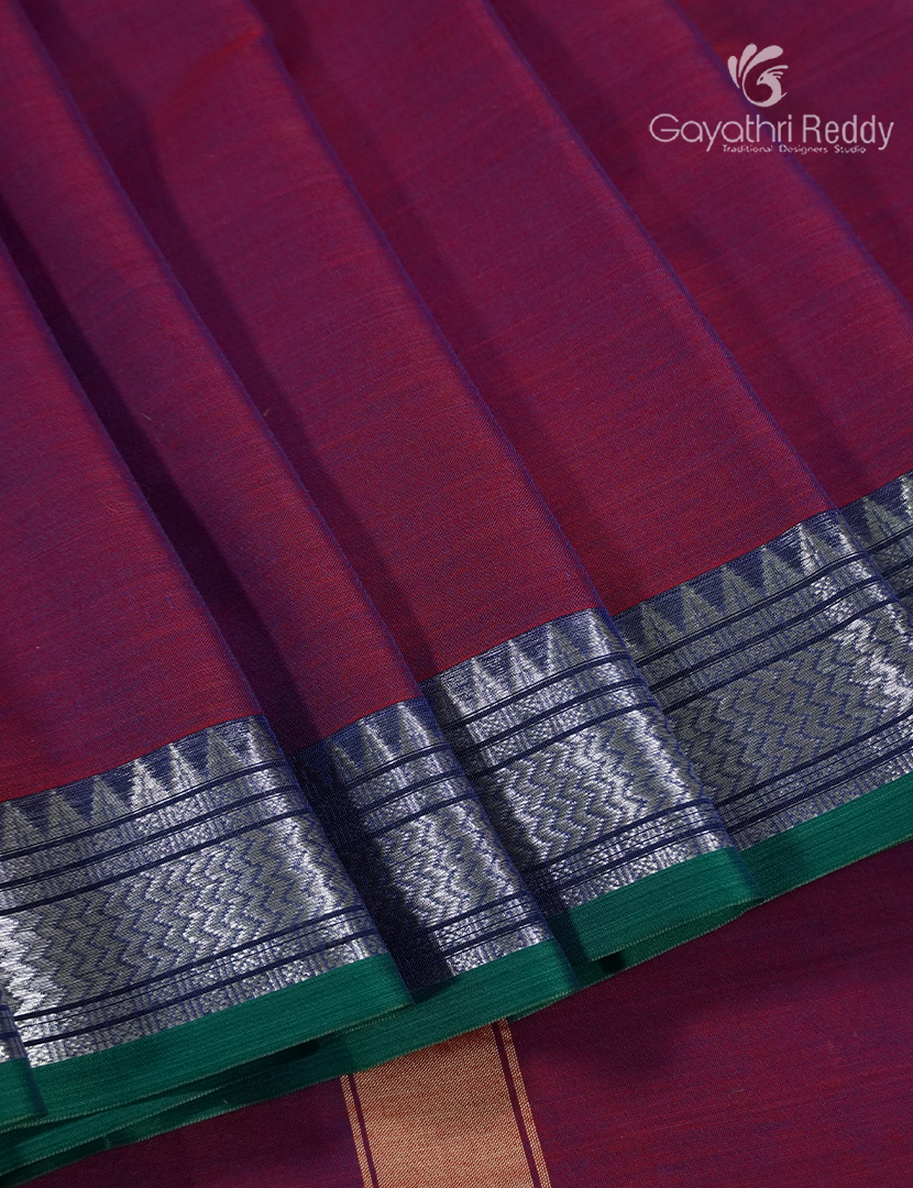Pure Narayanpet Cotton Saree in Magenta