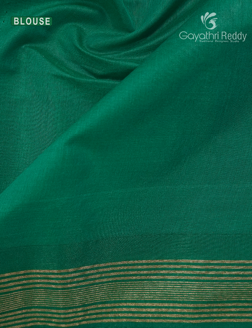 Kanchipuram Sico Saree in Yellow and Sea Green