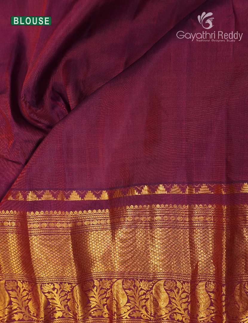 Pure Gadwal Silk Saree in Burnt Orange and Brown