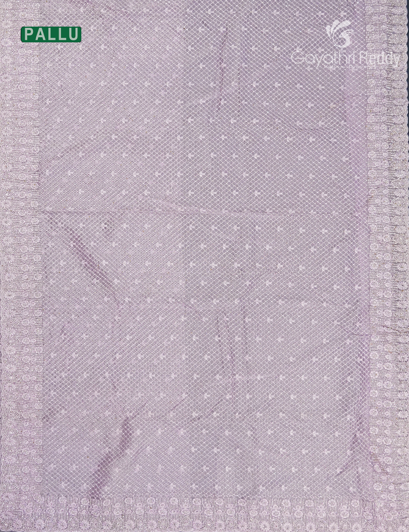 Glass Organza Saree in Pastel Lilac Pink