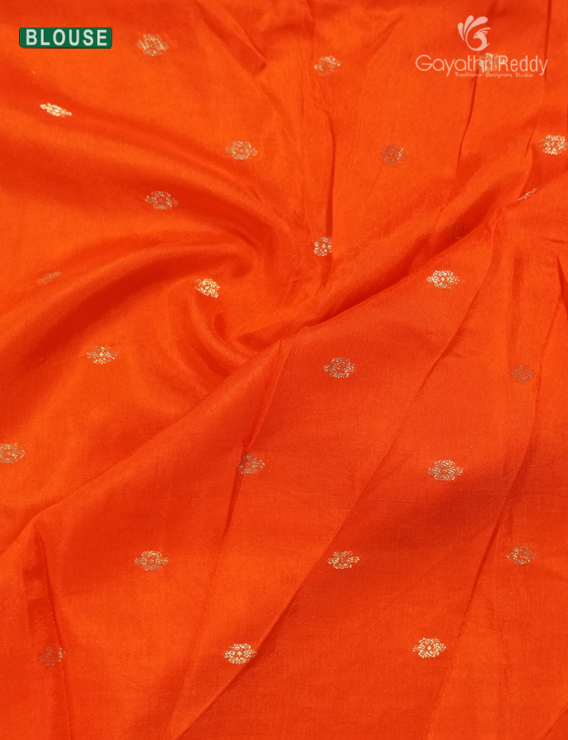 Semi Mysore Crepe Saree in Orange