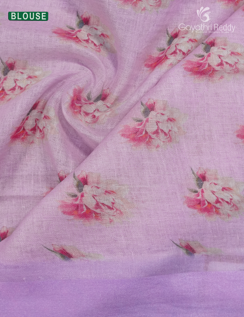 Pure Linen Saree in Baby Pink