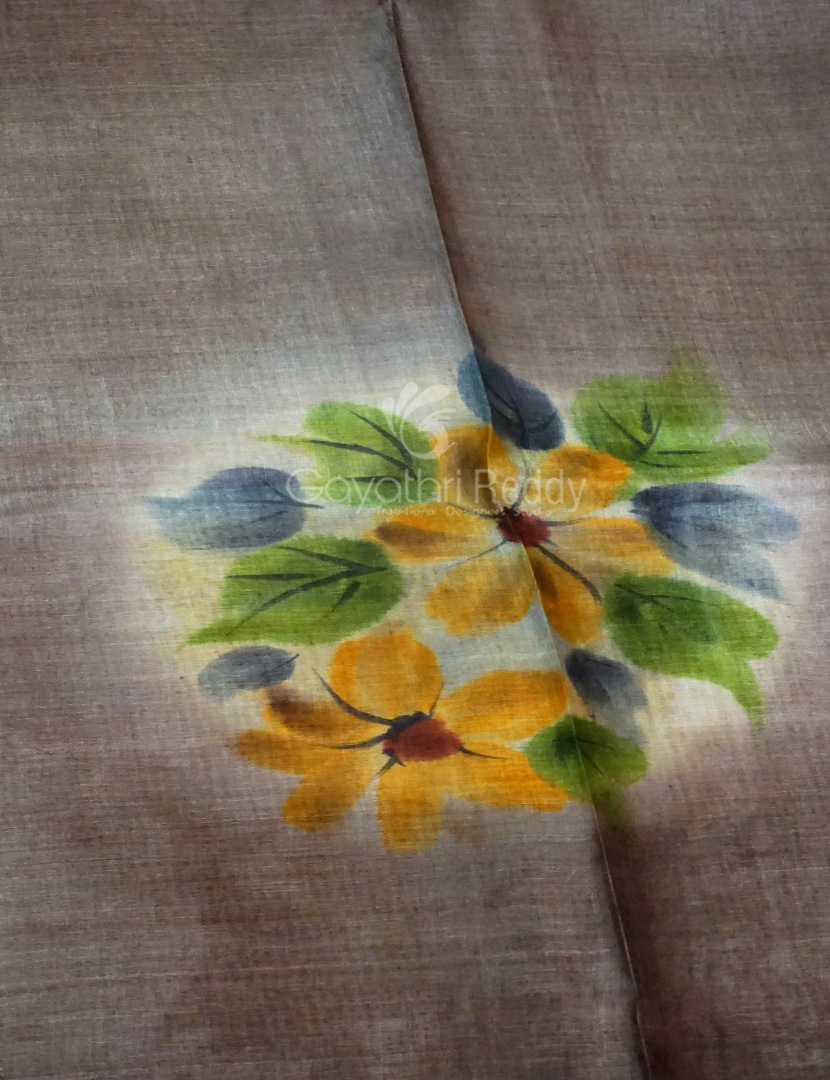 PURE DESI TUSSAR SILK HAND PAINTED-TS769