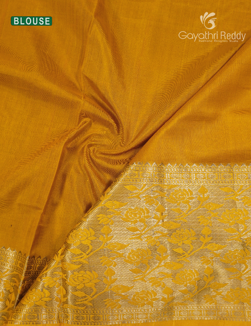 Pure Uppada Silk Saree in Maroon and Yellow