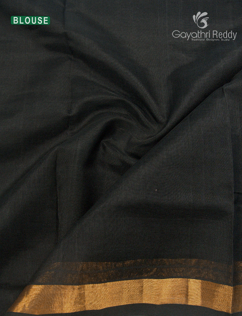 Pure Arani Sico Saree in Deep Mustard and Black
