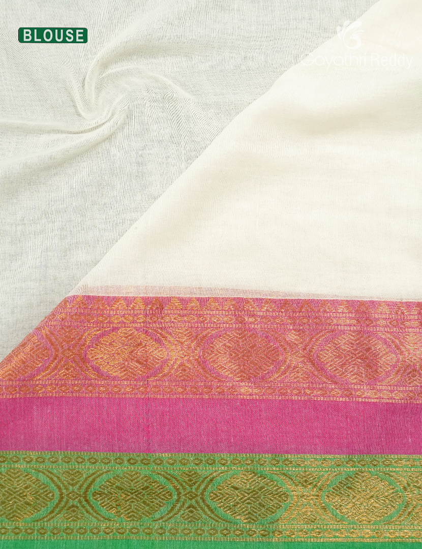 Jamdani Cotton Saree in White