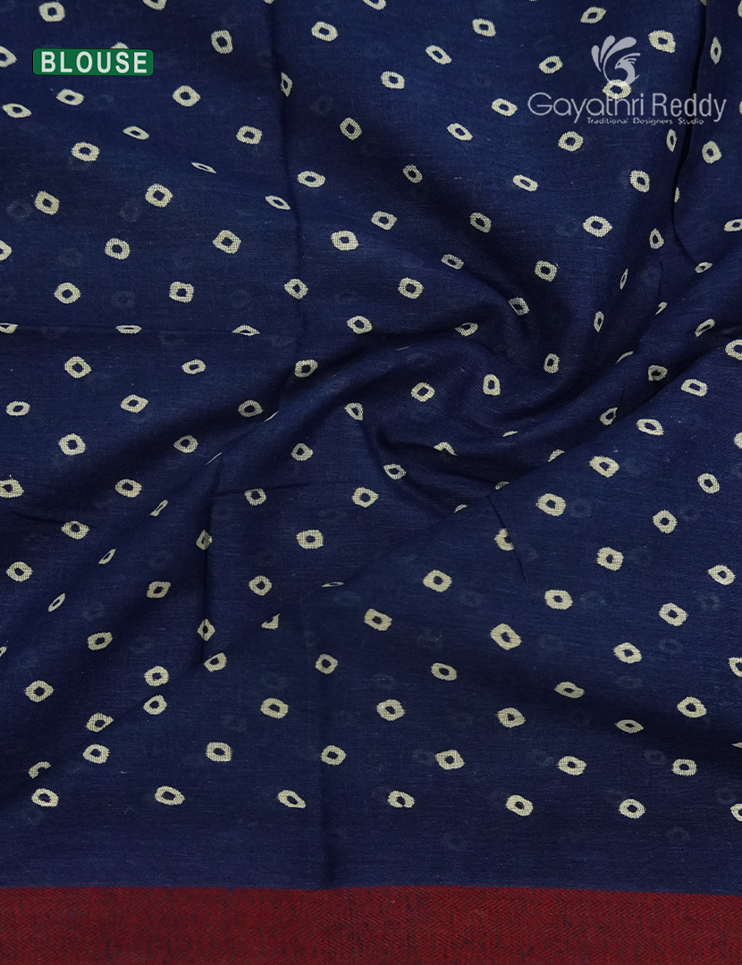 Vidharbha Cotton Saree Indigo Blue