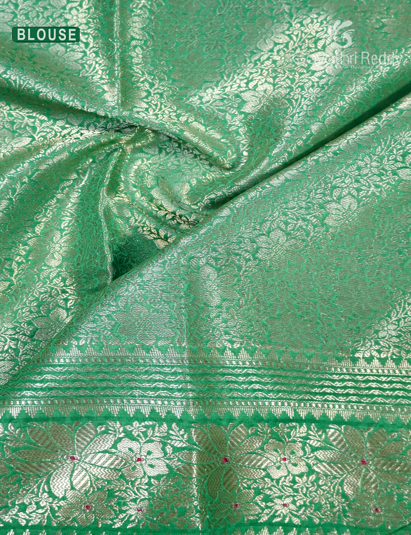Banaras Mango Silk Saree in Sea Green