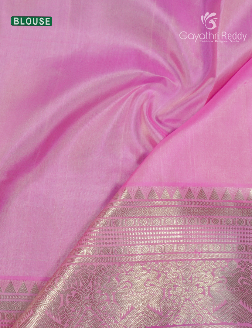 Pure Venkatagiri Silk Saree in Sea Green and Baby Pink