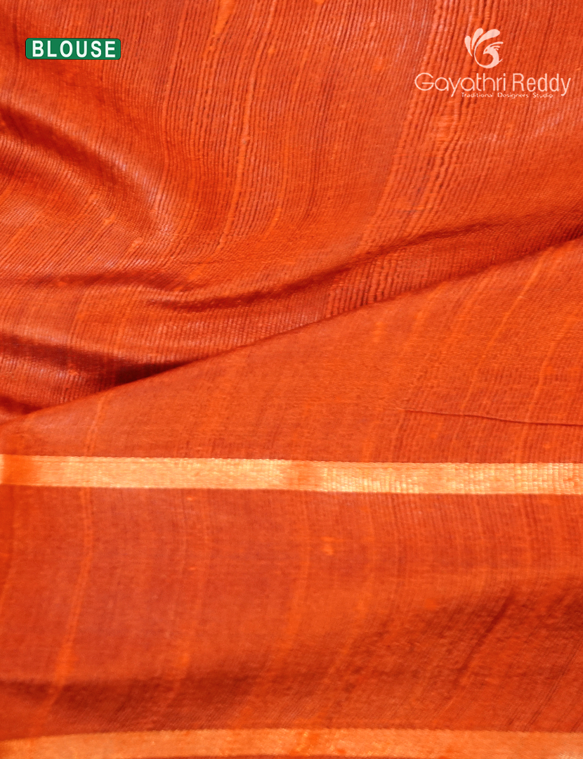 Pure Khadi Pattu Saree in Orange