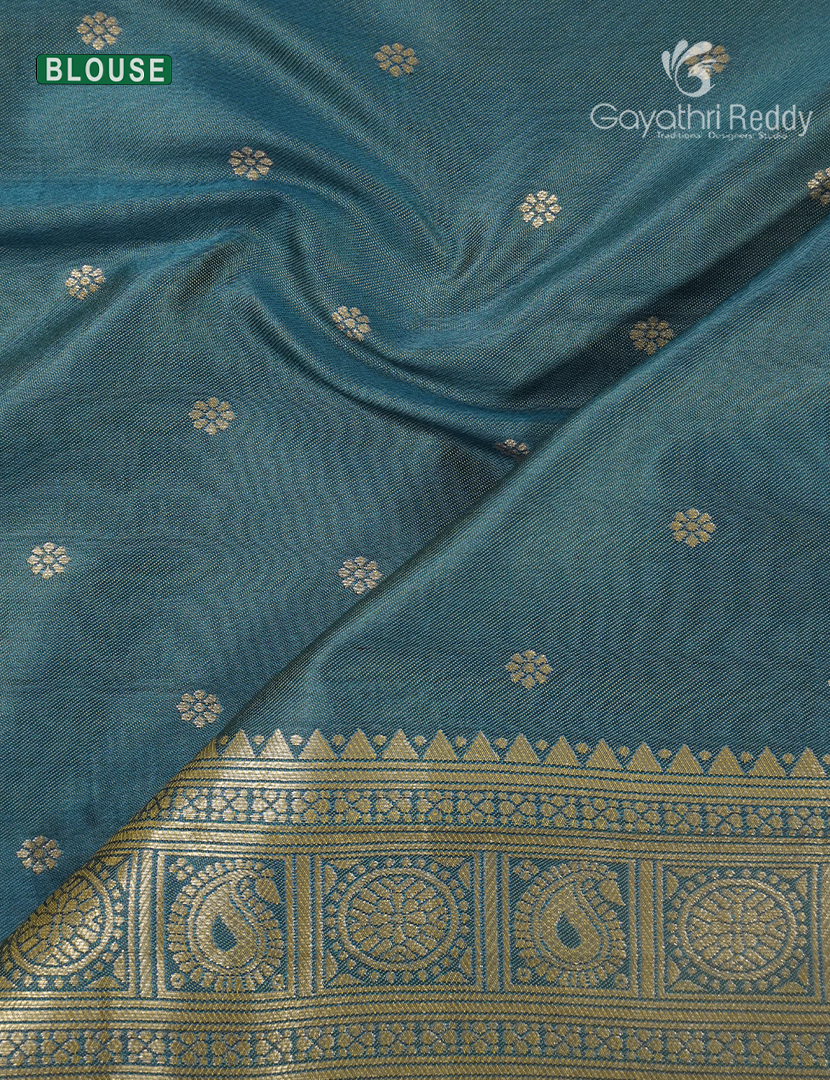 Semi Kanchipuram Art Silk Saree in Mint Green