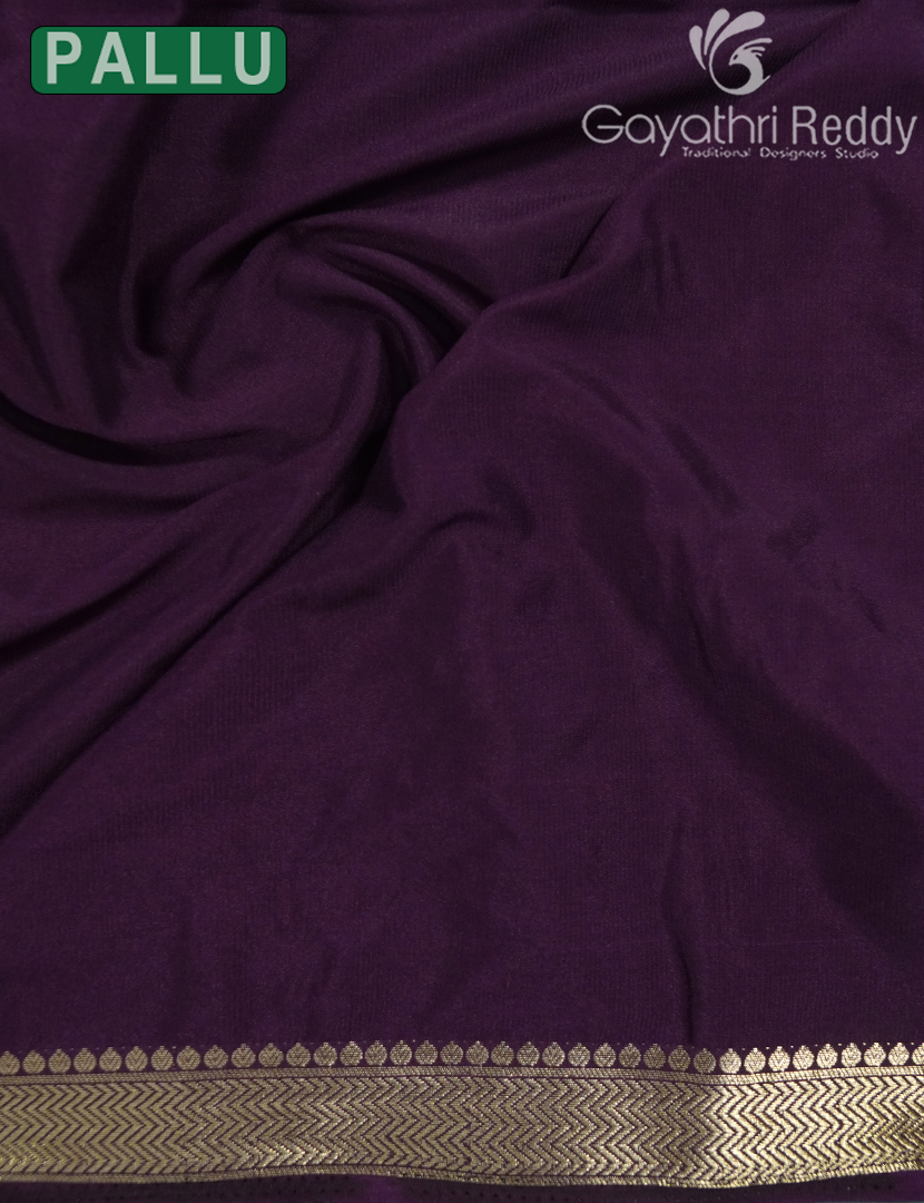 SEMI MYSORE CRAPE SAREE-SMC349