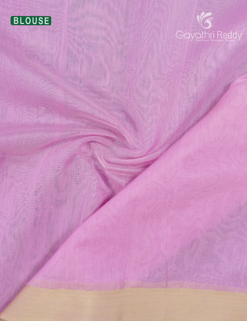 Pure Jamdani Kora Saree in Baby Pink