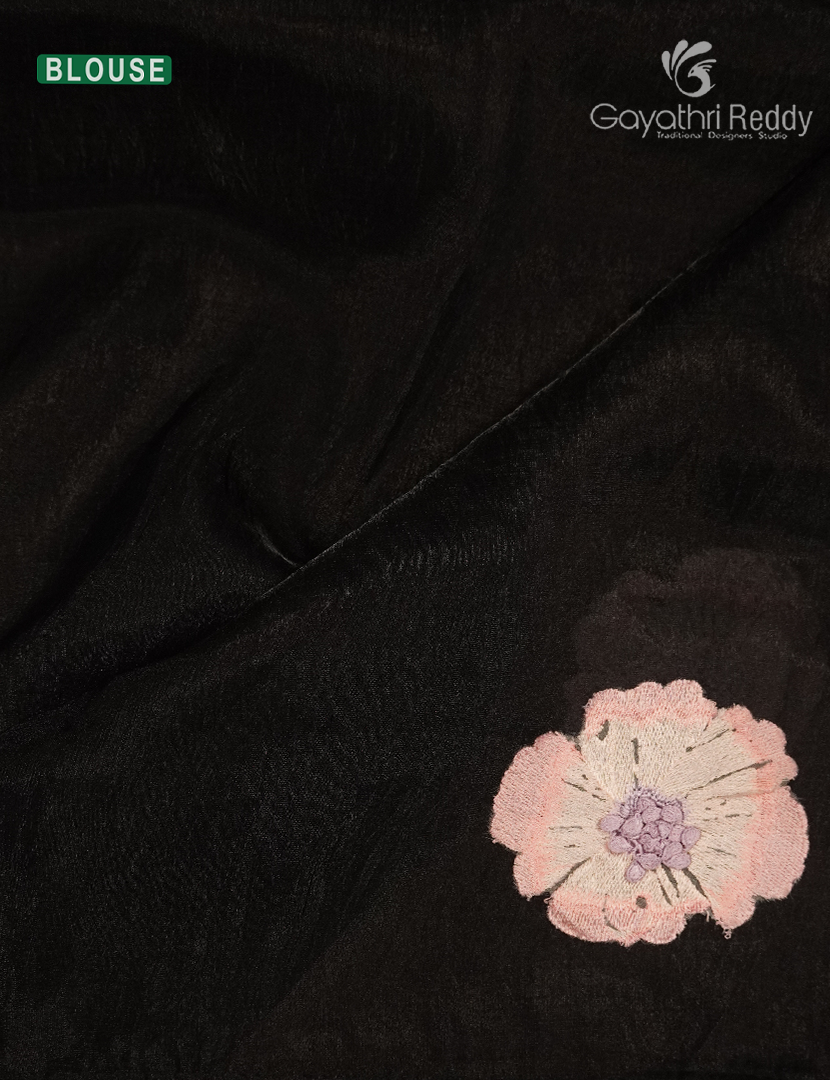 Organza Fancy Saree in Black