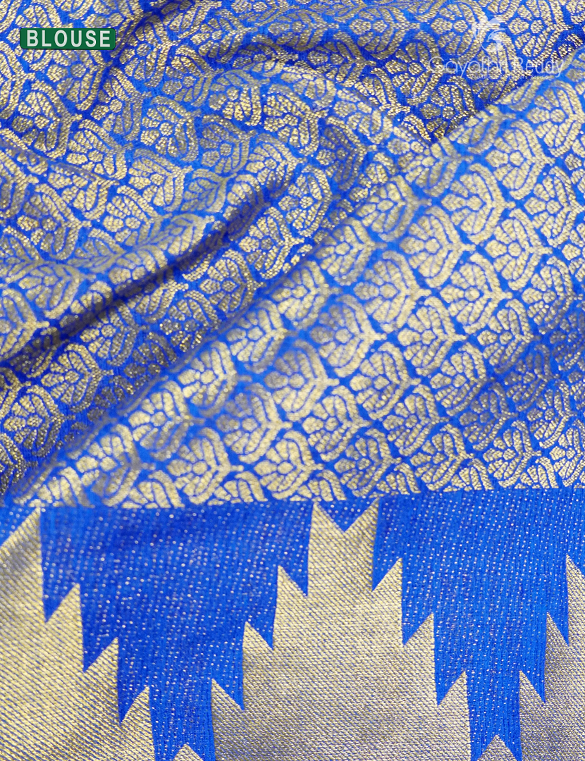 Semi Tussar Saree in Cyan Blue