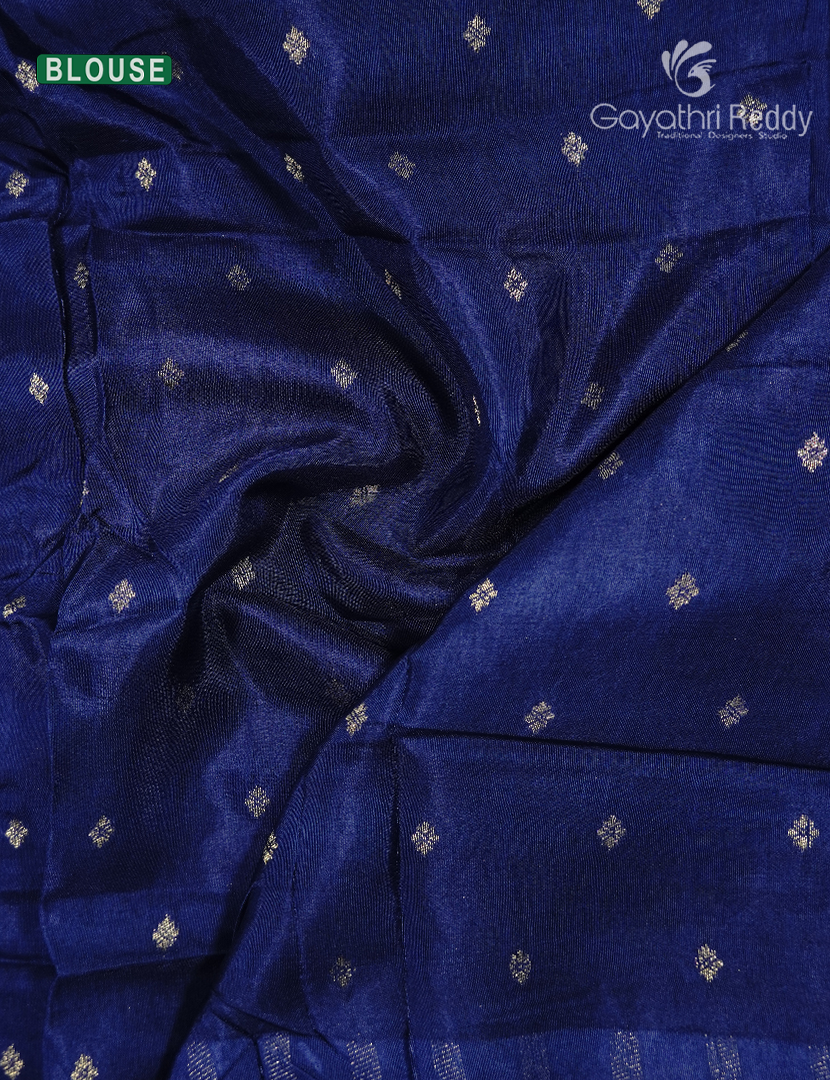 Semi Mysore Crepe Saree in Teal Blue