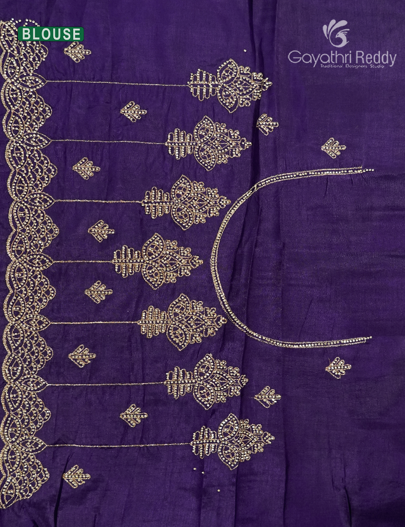 Semi Dupion Silk Saree  in Deep Purple