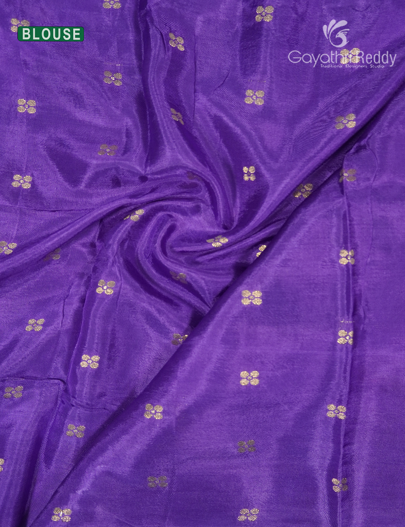 Semi Mysore Silk Saree in Deep Violet and Violet