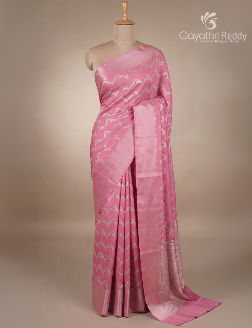 Semi Mysore Crepe in Candy Pink