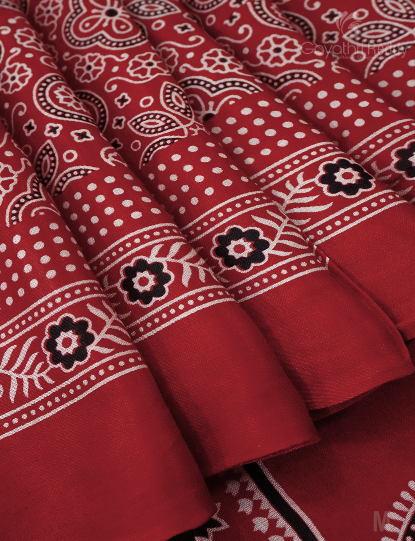 MODAL AJRAKH PRINT SAREE-PMS83