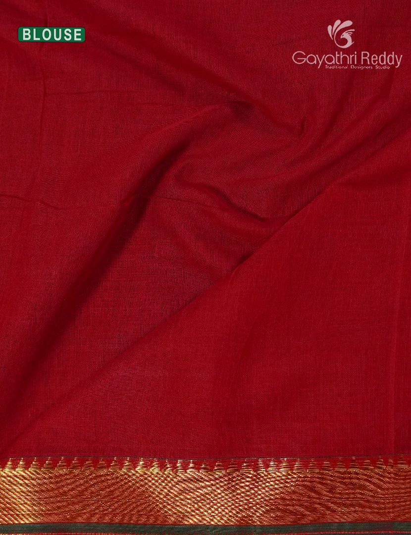 Pure Narayanpet Cotton Saree in Red