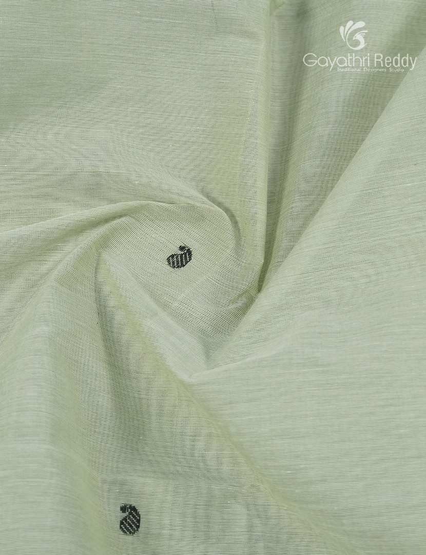 Pure Handloom Cotton Saree in Light Pista Green