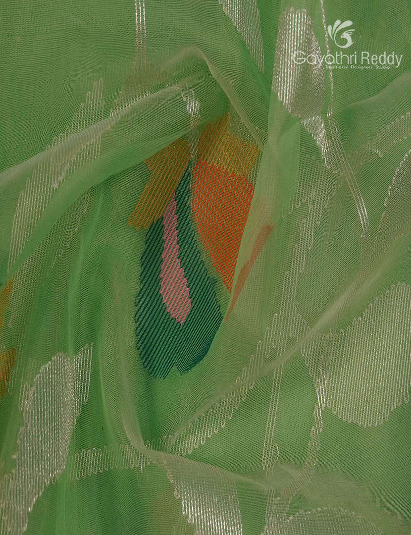 Pure Jamdani Kora Saree in Light Green