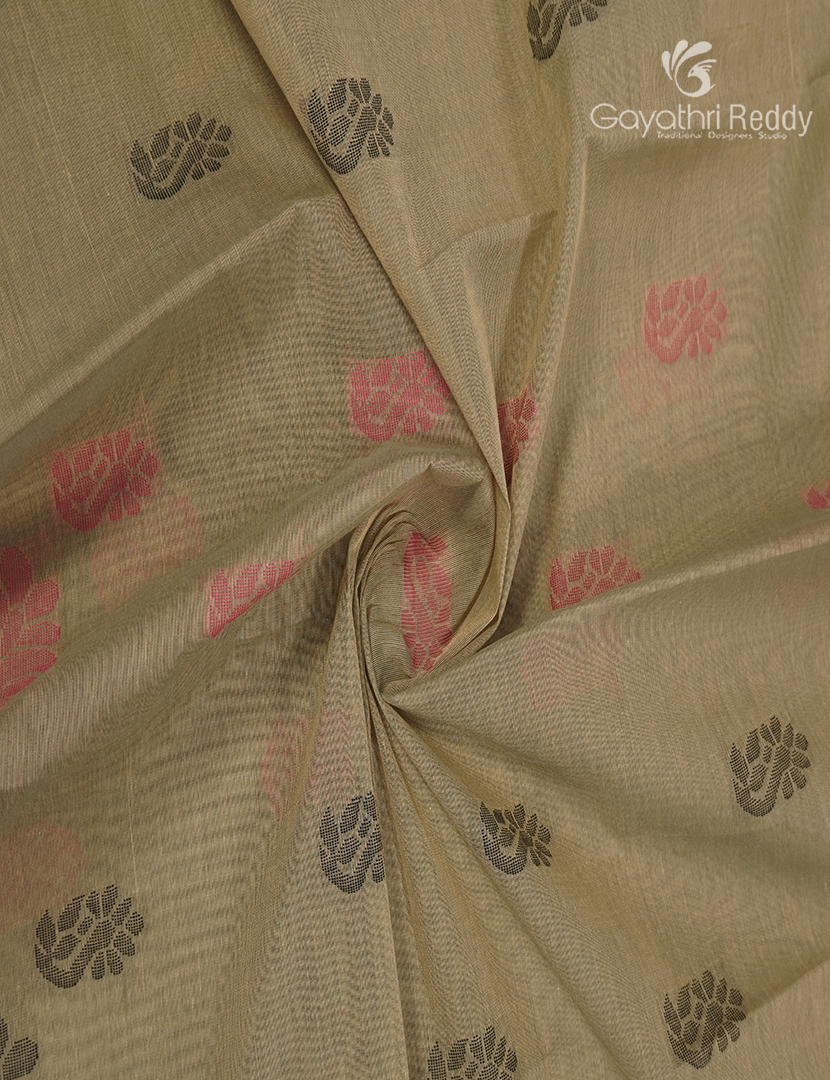 Pure Kanchi Cotton Saree in Light Beige