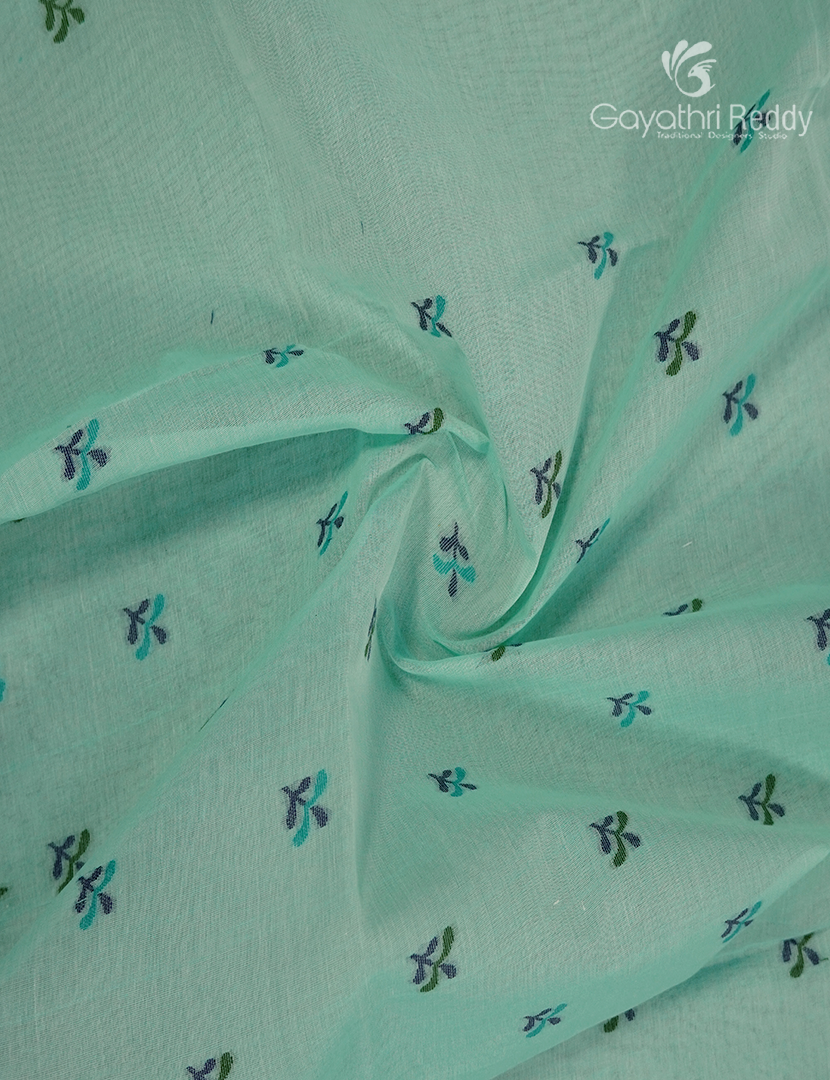 Jamdani Cotton Saree in Mint Green