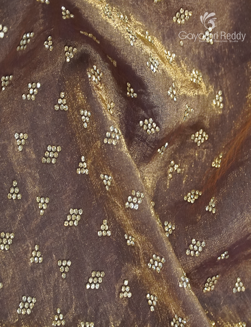 Organza Fancy Saree in Pastel Olive Green